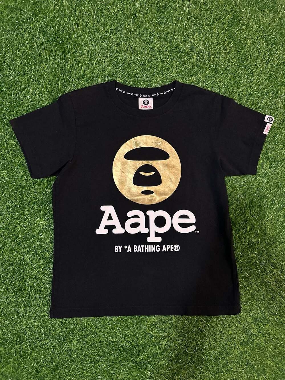 Aape Foil Moon Face T-Shirt Black
